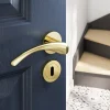 GoodHome Rosace de fonction rond à visser à serrure Duod effet laiton or Ø50mm- Poignée De Porte