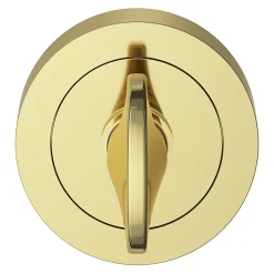GoodHome Rosace de fonction rond à visser à condamnation Duod effet laiton or Ø50mm- Poignée De Porte