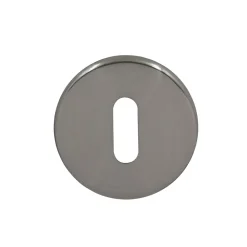 Rosace de fonction rond à visser à serrure Duod acier effet nickel satin gris Ø52mm- Poignée De Porte