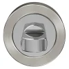 GoodHome Rosace de fonction rond à visser à condamnation Duod Zamac effet chrome et nickel satin gris Ø52mm- Poignée De Porte
