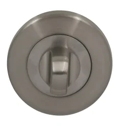 Rosace de fonction rond à visser à condamnation Duod acier effet nickel satin gris Ø52mm- Poignée De Porte