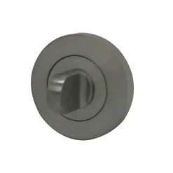 Rosace de fonction rond à visser à condamnation Duod acier effet nickel satin gris Ø52mm- Poignée De Porte