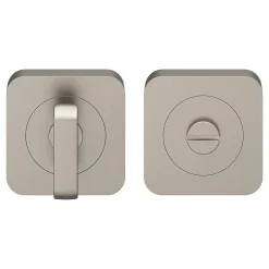 GoodHome Rosace de fonction rond à visser à condamnation Duod effet nickel satin gris Ø52.5mm- Poignée De Porte