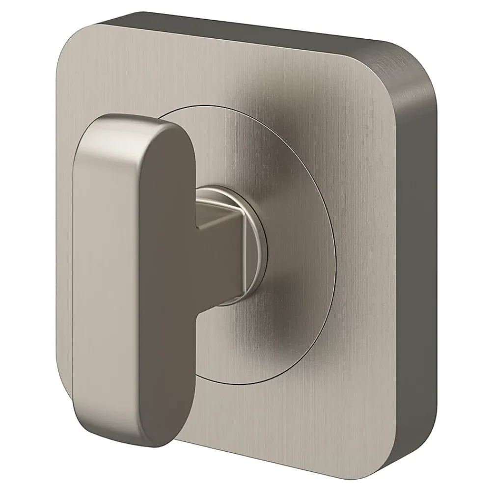 GoodHome Rosace de fonction rond à visser à condamnation Duod effet nickel satin gris Ø52.5mm- Poignée De Porte