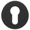 GoodHome Poignée De Porte<Rosace de fonction rond à visser Duod mat noir Ø50mm