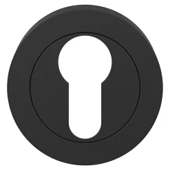 GoodHome Poignée De Porte<Rosace de fonction rond à visser Duod mat noir Ø50mm