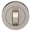 GoodHome Poignée De Porte<Rosace de fonction rond à visser à condamnation Duod minimal effet nickel satin gris Ø50mm