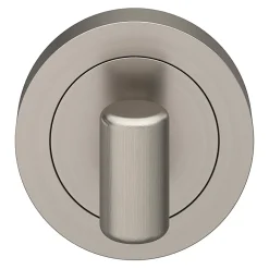 GoodHome Poignée De Porte<Rosace de fonction rond tube à visser à condamnation Duod effet nickel satin gris Ø50mm