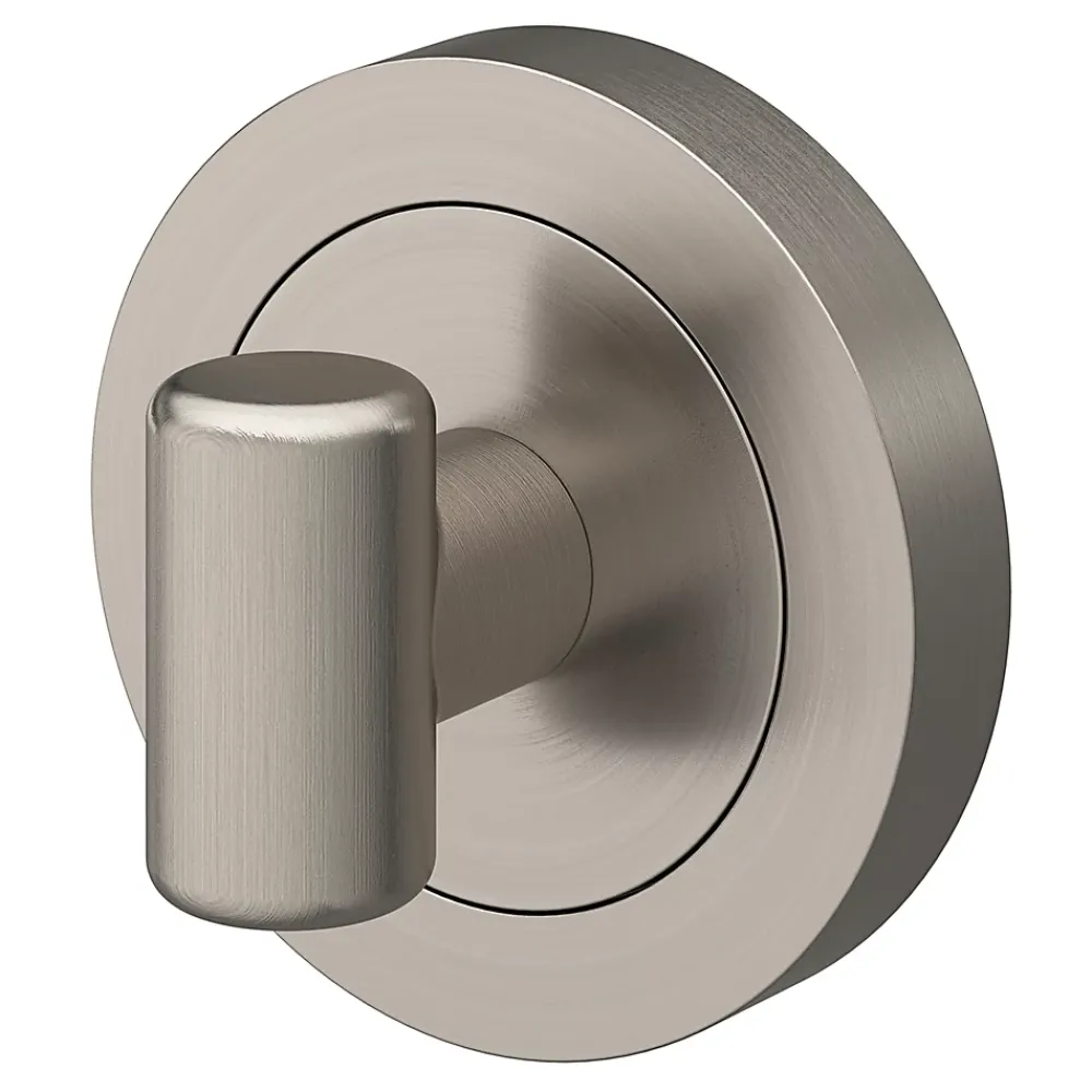 GoodHome Poignée De Porte<Rosace de fonction rond tube à visser à condamnation Duod effet nickel satin gris Ø50mm