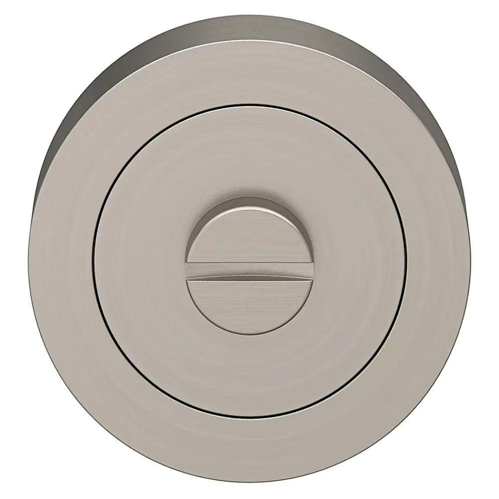 GoodHome Poignée De Porte<Rosace de fonction rond tube à visser à condamnation Duod effet nickel satin gris Ø50mm