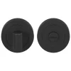 GoodHome Rosace de fonction rond tube à visser à condamnation Duod mat noir Ø50mm- Poignée De Porte