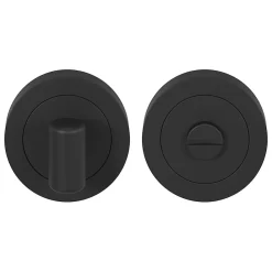GoodHome Rosace de fonction rond tube à visser à condamnation Duod mat noir Ø50mm- Poignée De Porte