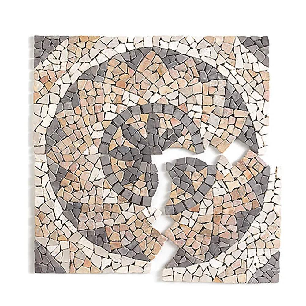 Pegane Moulure Et Rosace De Plafond<Rosace de plafond (Boite de 1m²) en marbre et travertin multicolore - 80 x 80 cm