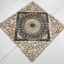 Albedo Pierre Mosaïque<Rosace en Marbre et Travertin - 45X45CM
