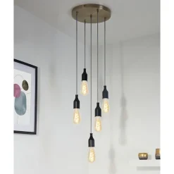 Girard Sudron Rosace plafond ronde métal bronze 5 sorties pour câble 7 mm -- Moulure Et Rosace De Plafond