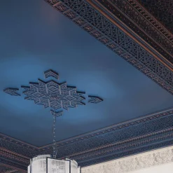 Profhome Rosace 157501 Dalle de plafond Élément décoratif 3d panneau mural 53,5 x 53,5 cm- Moulure Et Rosace De Plafond