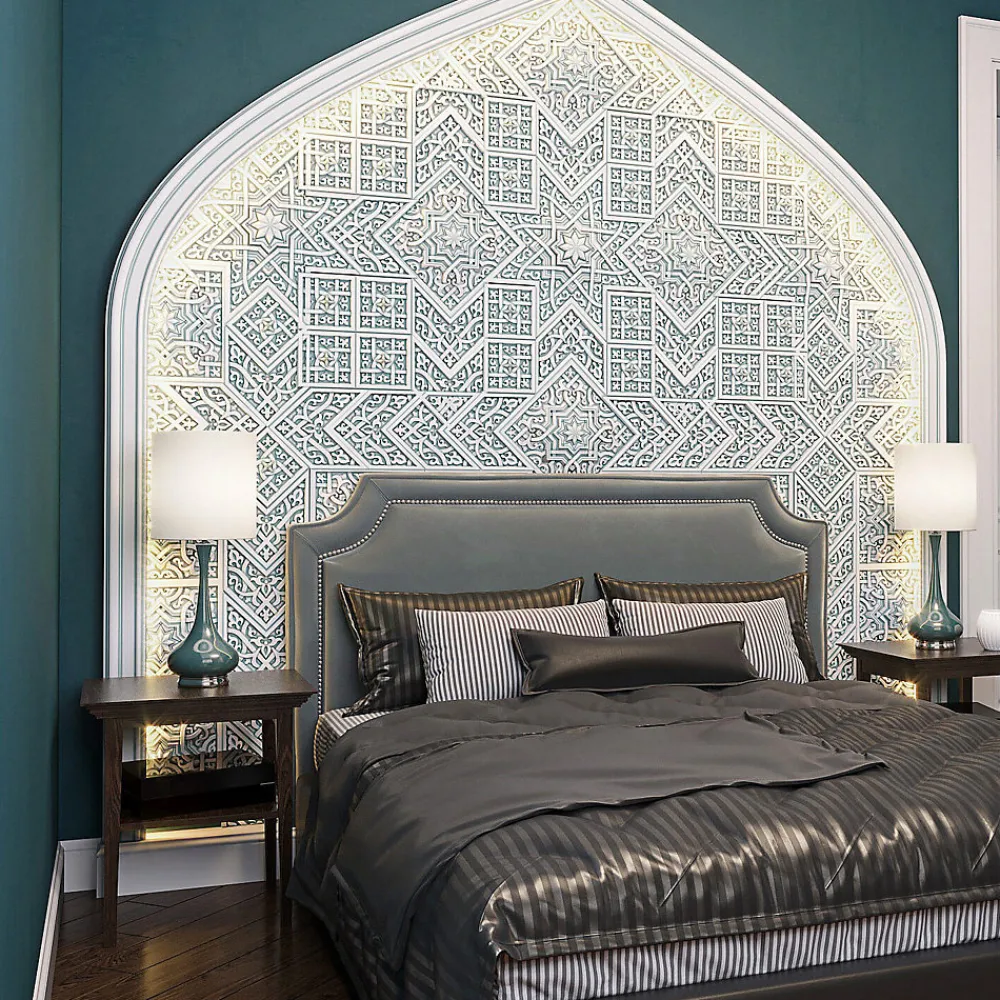 Profhome Rosace 157501 Dalle de plafond Élément décoratif 3d panneau mural 53,5 x 53,5 cm- Moulure Et Rosace De Plafond