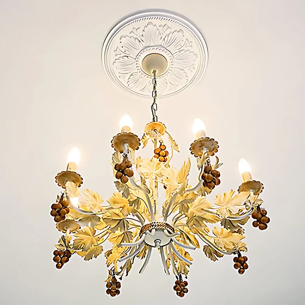 Profhome Rosace 156033 Élement décorative Élement pour plafond diametre 46 cm- Moulure Et Rosace De Plafond