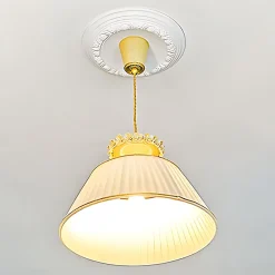 Profhome Rosace 156032 Élement décorative Élement pour plafond diametre 32 cm- Moulure Et Rosace De Plafond
