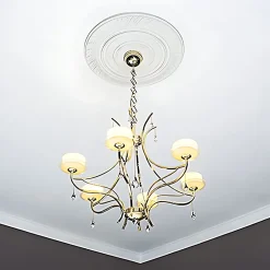 Profhome Rosace 156028 Élement décorative Élement pour plafond diametre 67 cm- Moulure Et Rosace De Plafond