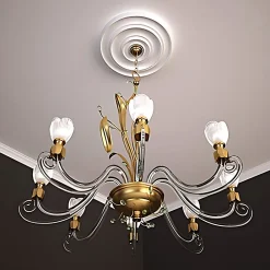 Profhome Moulure Et Rosace De Plafond<Rosace 156014 Élement décorative Élement pour plafond diametre 34 cm