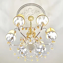 Profhome Rosace 156022 Élement décorative Élement pour plafond diametre 52,5 cm- Moulure Et Rosace De Plafond