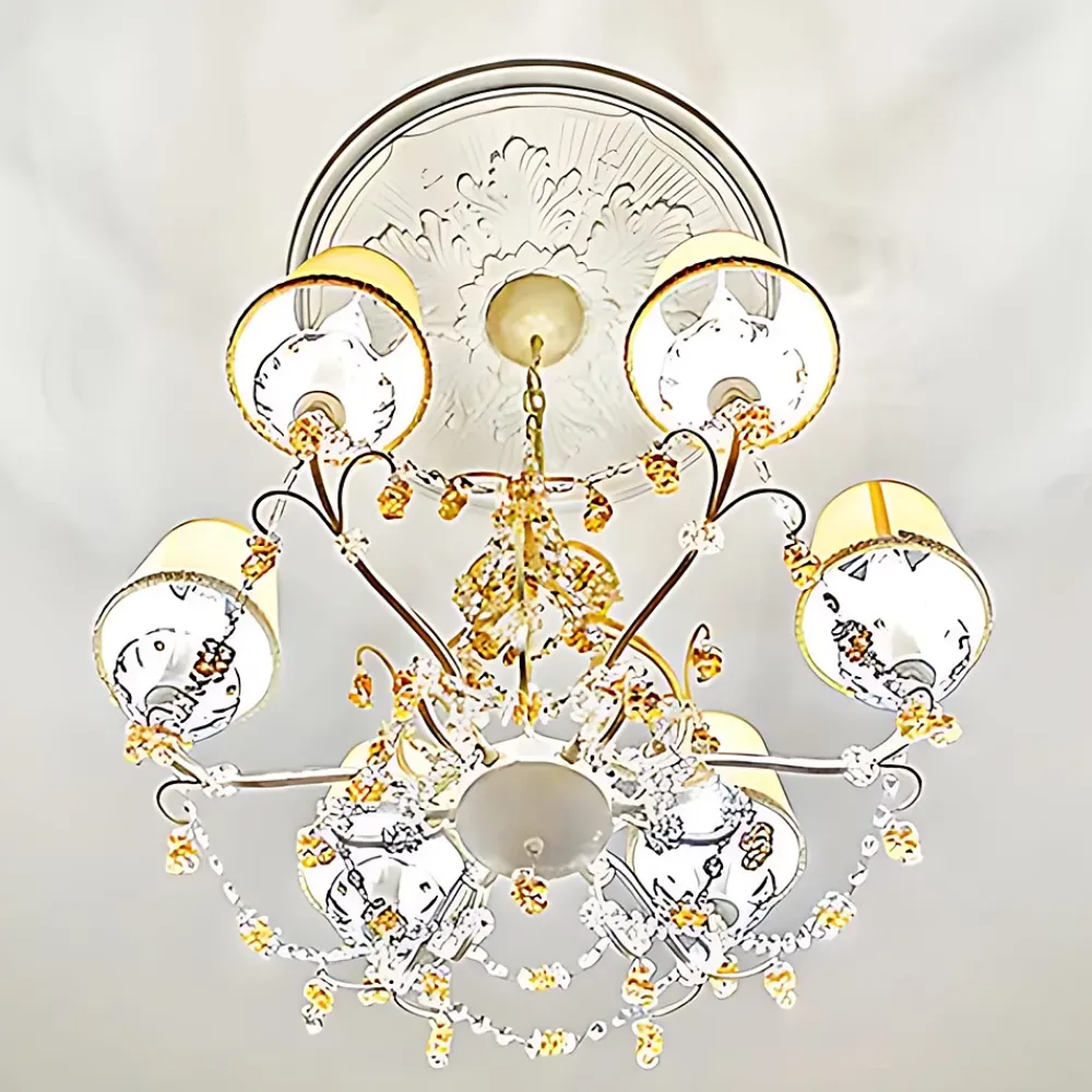 Profhome Rosace 156022 Élement décorative Élement pour plafond diametre 52,5 cm- Moulure Et Rosace De Plafond