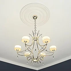 Profhome Rosace 156018 Élement décorative Élement pour plafond diametre 74,5 cm- Moulure Et Rosace De Plafond