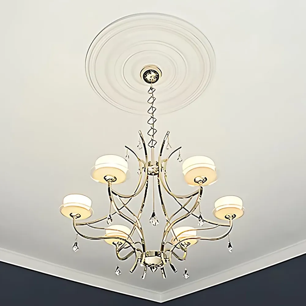 Profhome Rosace 156018 Élement décorative Élement pour plafond diametre 74,5 cm- Moulure Et Rosace De Plafond