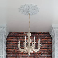 Profhome Rosace 156511F flexible Élément décoratif diametre 8,6 cm- Moulure Et Rosace De Plafond