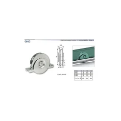 Ibfm Roue pour portail coulissant monture à support intérieur 1 roulement gorge V - 30 300- Accesoire Pour Volet
