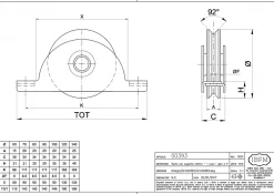 Ibfm Roue pour portail coulissant monture à support intérieur 1 roulement gorge V - 30 300- Accesoire Pour Volet