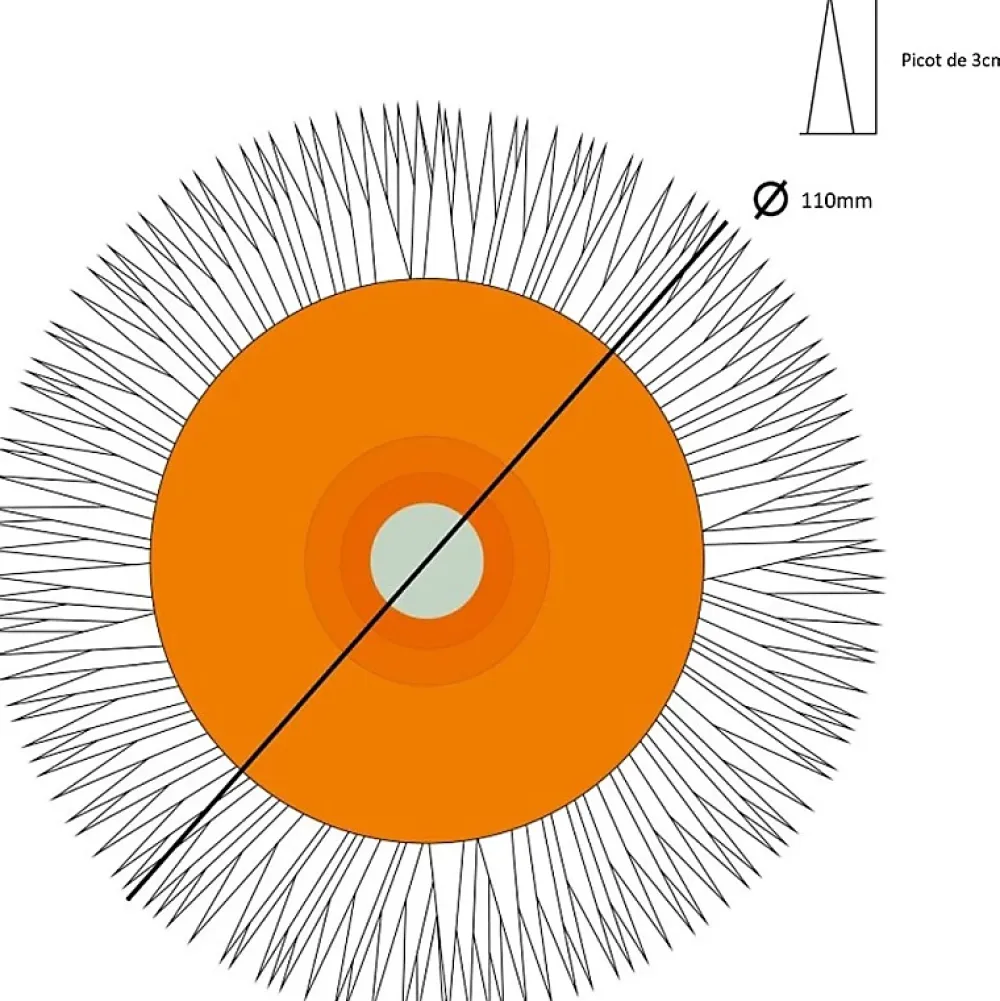 Dekor Rouleau débulleur à pointes - 25 cm - 3 cm -- Outils Du Tapissier