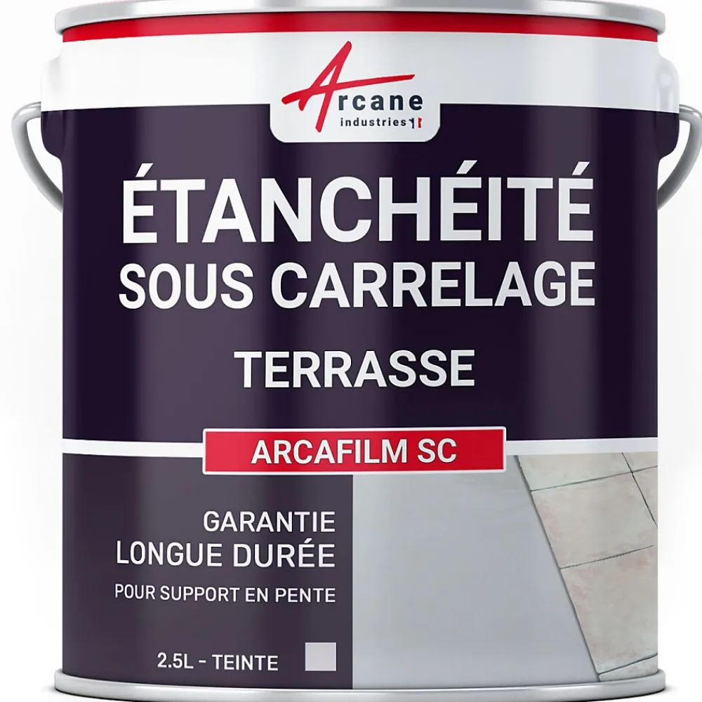 Arcane Industries Résine d'étancheite sous carrelage extérieur pour support avec pente - ARCAFILM SC Gris - 2.5 L -- Ragréage Et Primaire Pour Carrelage
