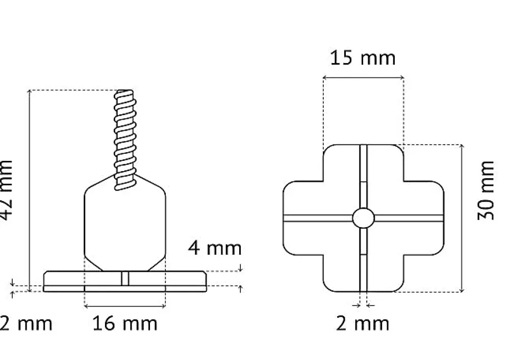 Pavilift Sachet de 100 croisillons autonivelants 2 mm en + ®- Outils Du Carreleur