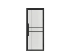 Schulte porte complète intérieure en verre avec cadré - 83x197 cm - transparent - noir mat - droite- Bloc Porte