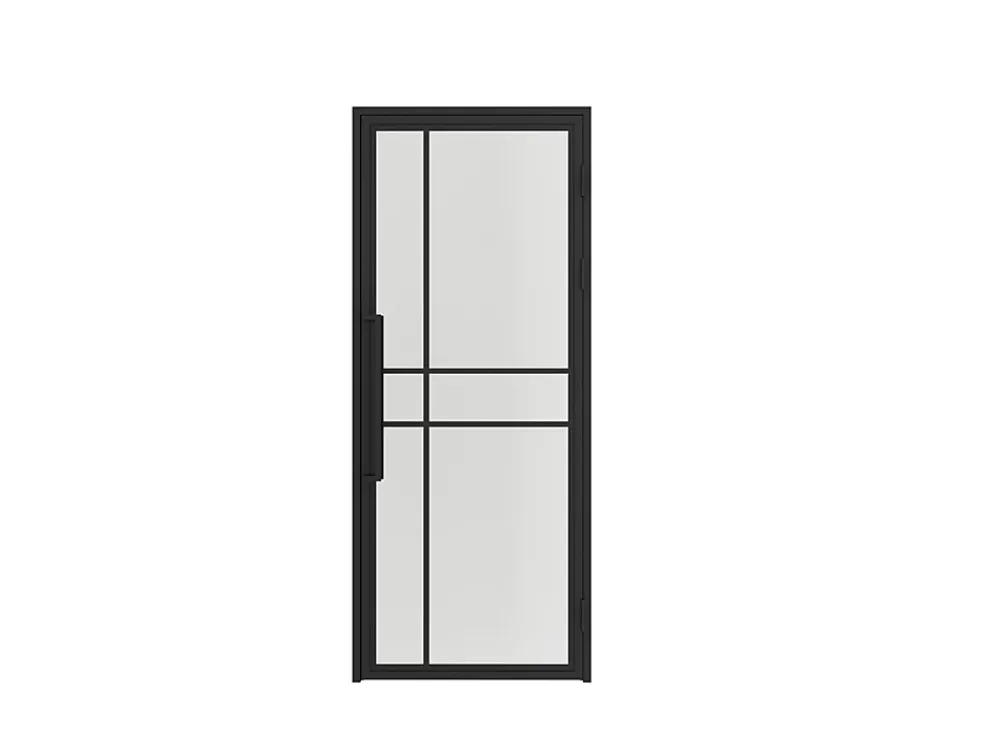 Schulte porte complète intérieure en verre avec cadré - 83x197 cm - transparent - noir mat - droite- Bloc Porte