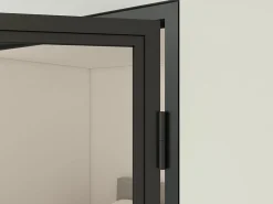 Schulte porte complète intérieure en verre avec cadré - 83x197 cm - transparent - noir mat - droite- Bloc Porte