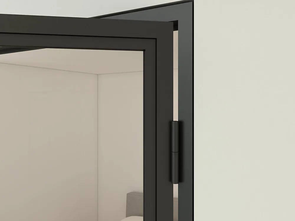 Schulte porte complète intérieure en verre avec cadré - 83x197 cm - transparent - noir mat - droite- Bloc Porte