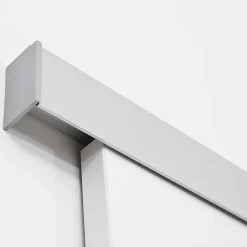 Schulte Porte Coulissante<porte coulissante complète bois - 102x220cm - porte intérieure pleine - bois blanc - poignée ronde