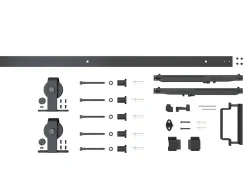 Schulte Porte Coulissante<porte coulissante complète en verre - 102x220cm - porte verrière - Loftstyle - noir- double softclose