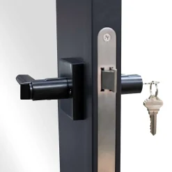 Schulte Porte intérieure en verre - 83x 211 cm- atelier - transparent - 3 rayures- gauche serrure- Bloc Porte
