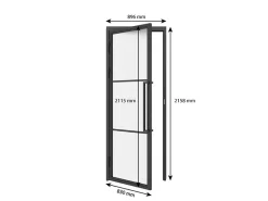 Schulte Porte intérieure en verre - 83 x 211 cm- atelier - transparent - 3 rayures - gauche- Bloc Porte