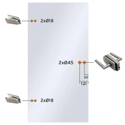 Schulte Porte intérieure en verre - 83 x 197 cm - transparent - réversible- Bloc Porte