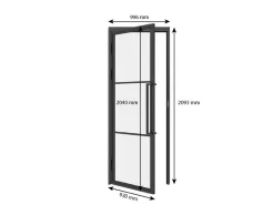 Schulte porte intérieure loft en verre - 93x204 atelier - noir mat - transparent - verrière - 3 vitrages - charnière gauche- Bloc Porte