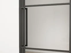 Schulte Bloc Porte<porte intérieure loft en verre - 83x204 atelier - noir mat - transparent - verrière - 3 vitrages - charnière droit