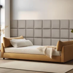 [Neu.Haus] Set de 4 coussins muraux Carpino en velours 30 x 30 cm gris clair neu.haus- Panneau Mural Décoratif