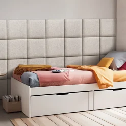 [Neu.Haus] Panneau Mural Décoratif<Set de 4 coussins muraux Carpino en tissu 30 x 30 cm gris neu.haus
