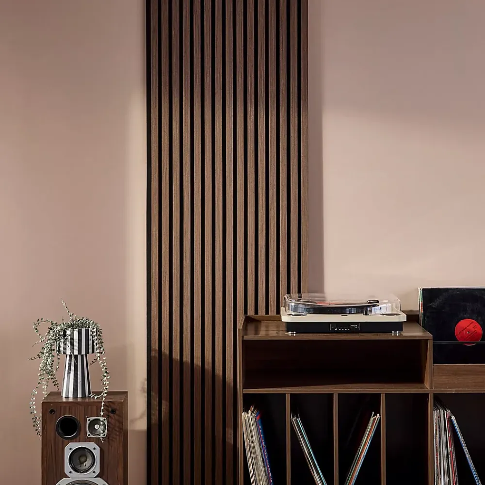 Sweeek Set de 2 panneaux muraux acoustiques décoratifs en feutrine et MDF noyer 60x120cm - Kyoto- Panneau Tasseau Bois