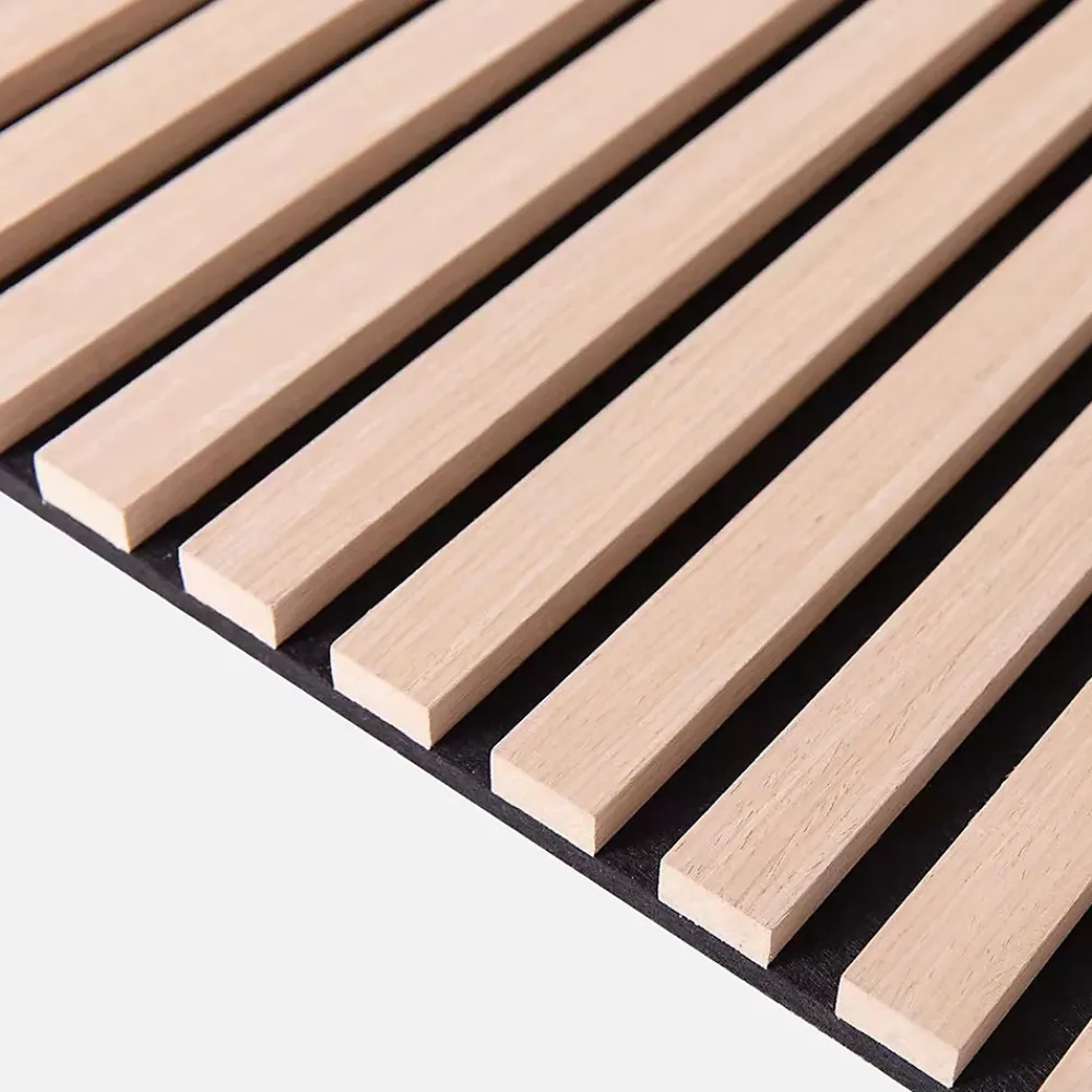 Sweeek Panneau Tasseau Bois<Set de 2 panneaux muraux acoustiques décoratifs en feutrine et MDF chêne 60x120cm - Kyoto